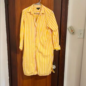 J. Crew Yellow and White Striped Dress